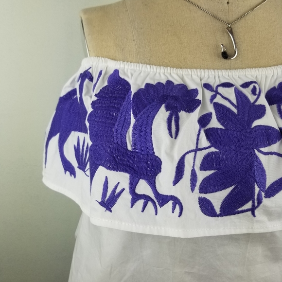 Buddy Love White Embroidered Off Shoulder Blouse - Picture 2 of 7